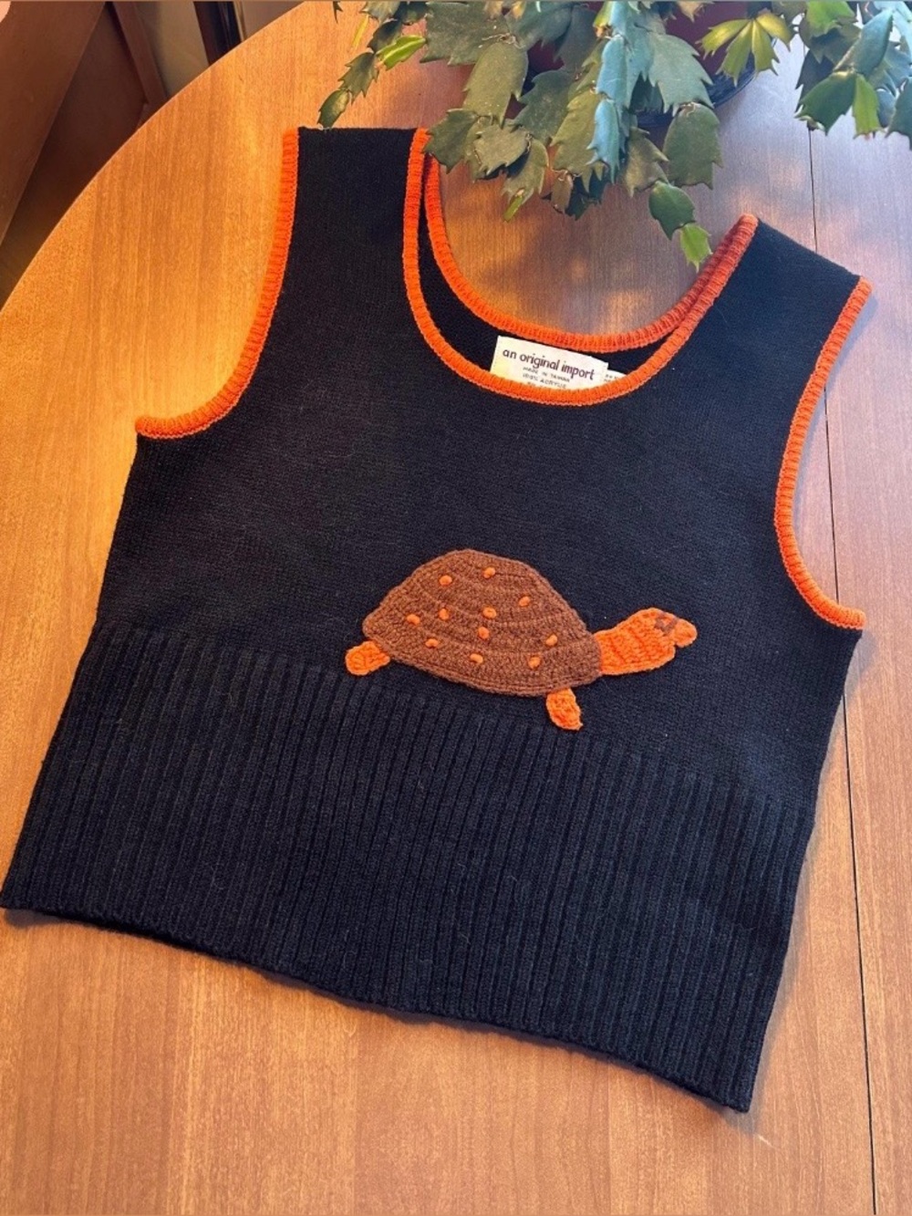 Vintage Knit Turtle Sweater Tank Top